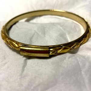 Gold faux leather bangle bracelet #331